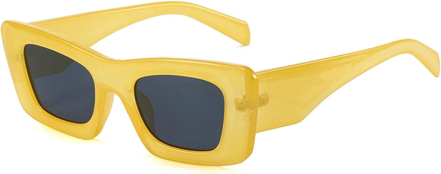 

Модные квадратные женские солнцезащитные очки конфетных цветов, солнцезащитные очки UV400 в стиле ретро, ​​мужские желто-зеленые очки «кошачий глаз», трендовые солнцезащитные очки WNCKSQ, Yellow Grey