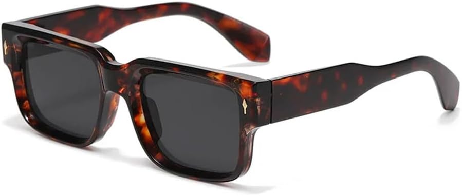 

Женские солнцезащитные очки в полоску с защитой от УФ-излучения UV400, мужские солнцезащитные очки с заклепками, прозрачные солнцезащитные очки с градиентным переходом FYTUP, Leopard Black