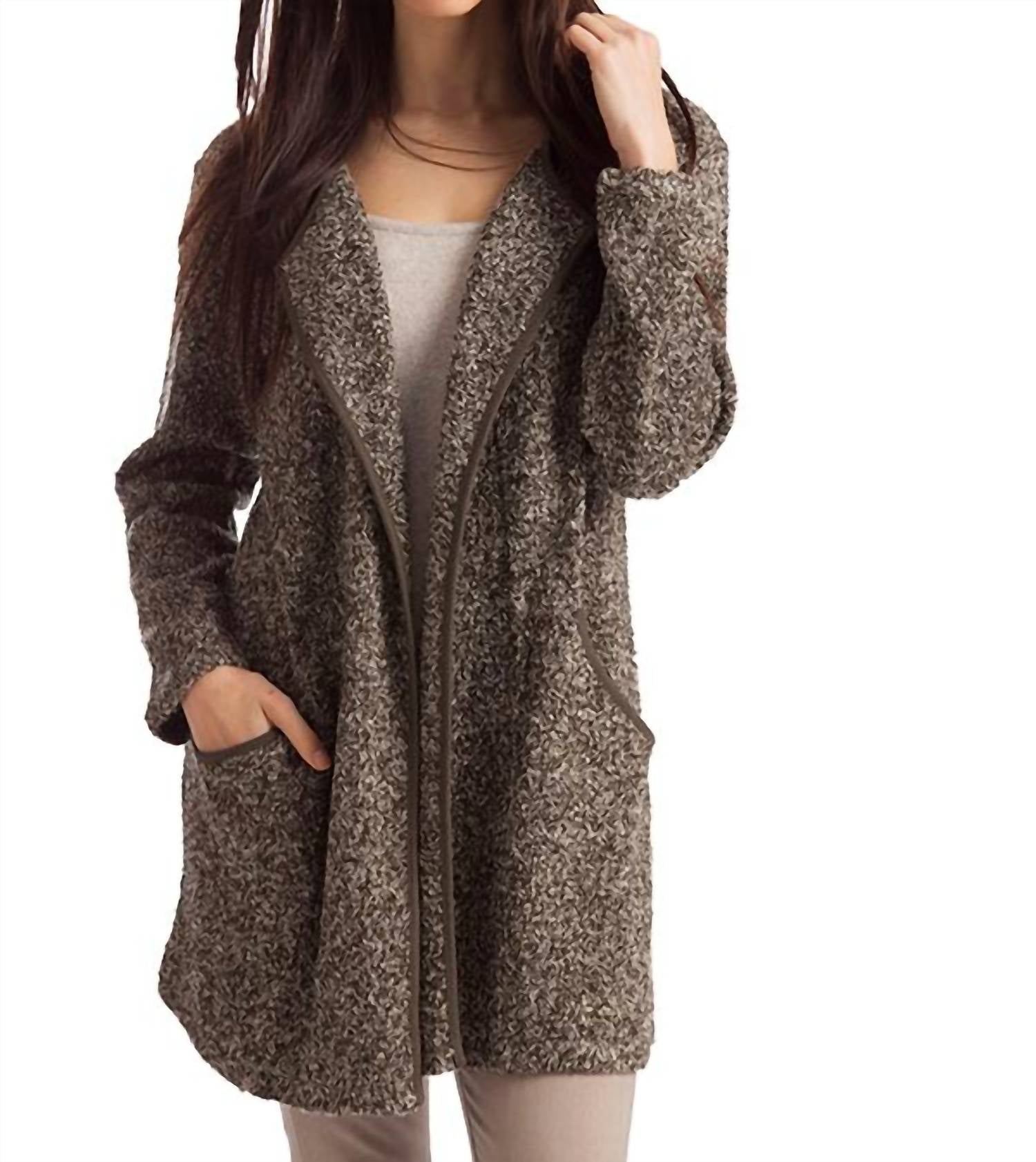 

Длинный твидовый кардиган Lara в цвете Olive Multi french kyss