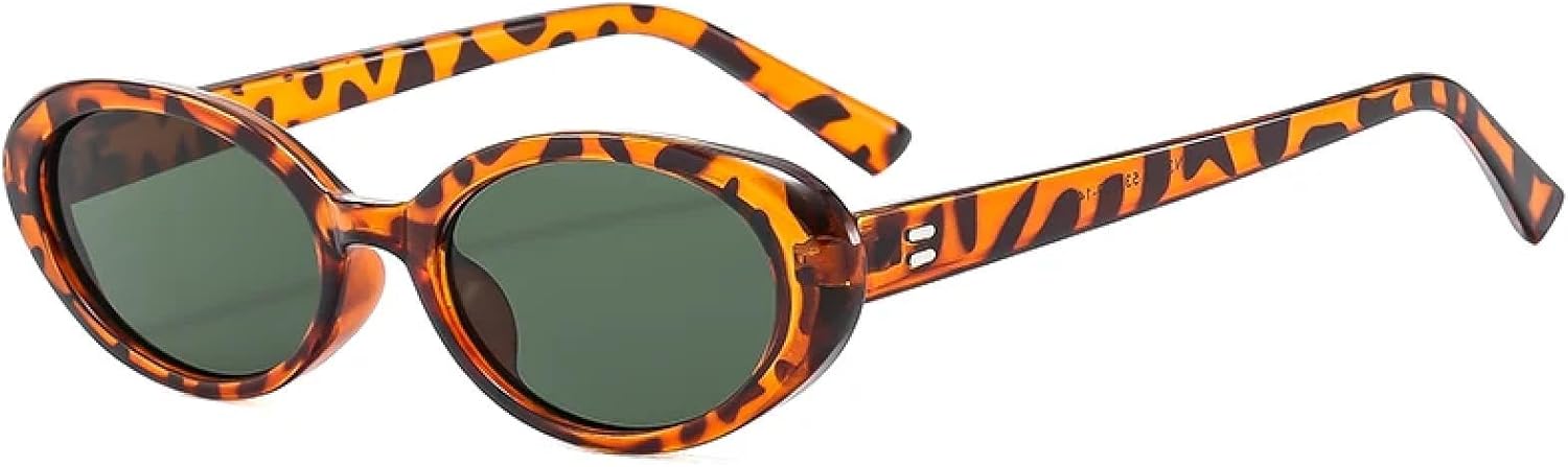 

Солнцезащитные очки с защитой от УФ-излучения UV400 | Маленький овальный размер | для женщин и мужчин | для занятий спортом на открытом воздухе и вождения DSVIGF, Leopard Green