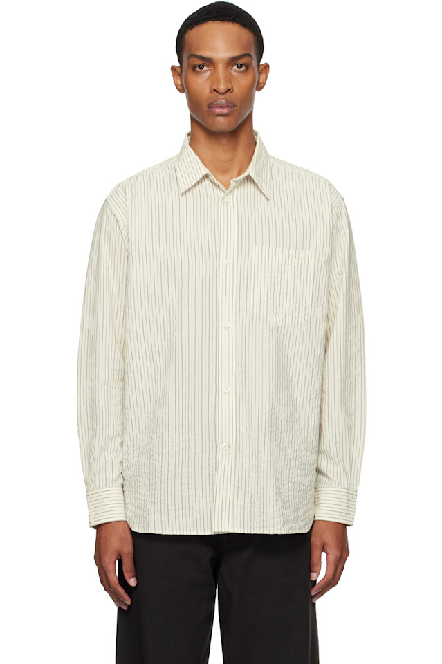 

Рубашка оверсайз в полоску Mo Norse Projects, цвет chestnut