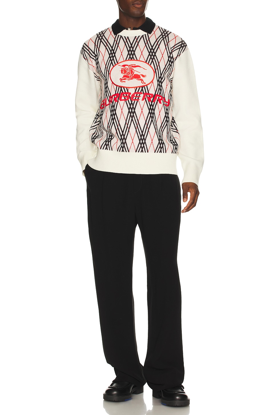 

Свитер Ranger с круглым вырезом Burberry, Chalk Argyle