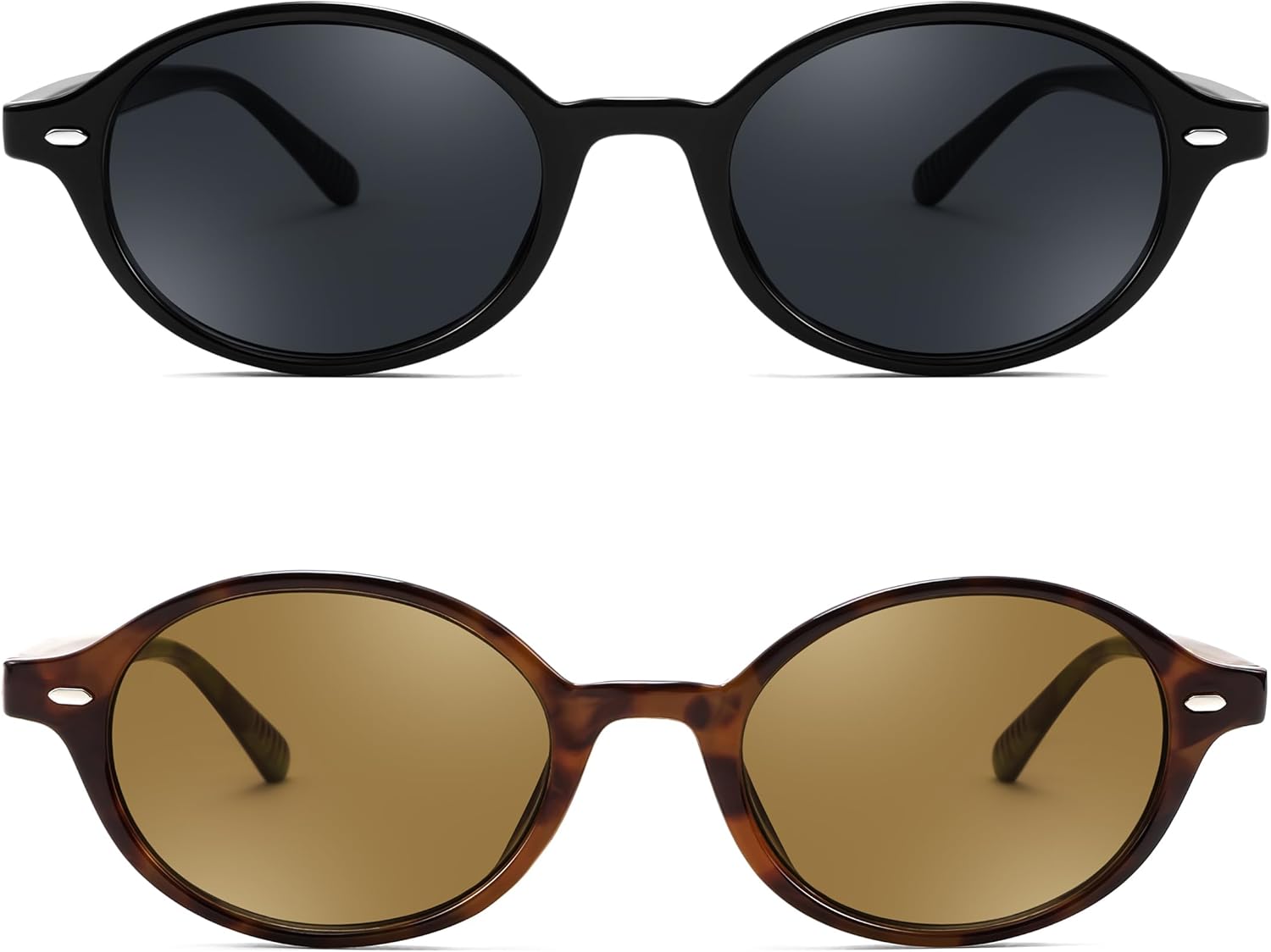 

Солнцезащитные очки FEISEDY в стиле ретро, ​​овальные, 90-е, узкие, круглые, легкие, модные в стиле Y2k, артикул B1171, 2pack (001 Black Frame & Grey+004 Leopard Frame & Tea)