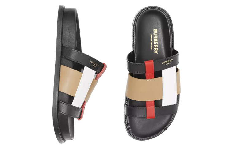 Сандалии-слайды Burberry Ellendale Woven Slide, черный — фото 4