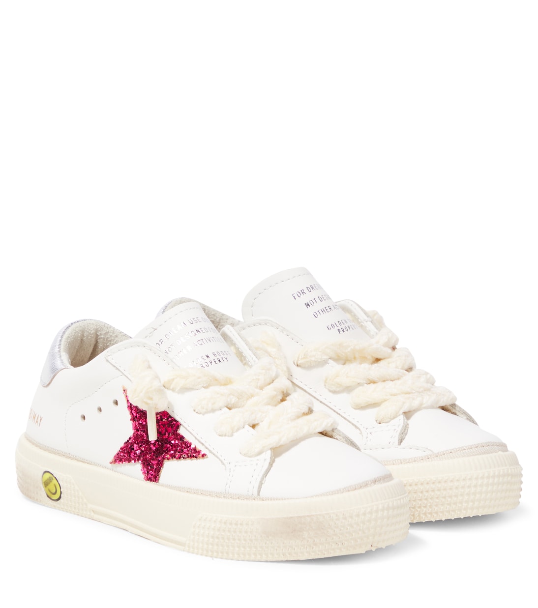 

Кроссовки из кожи с блестками Golden Goose Kids, White/Fuchsia/Silver