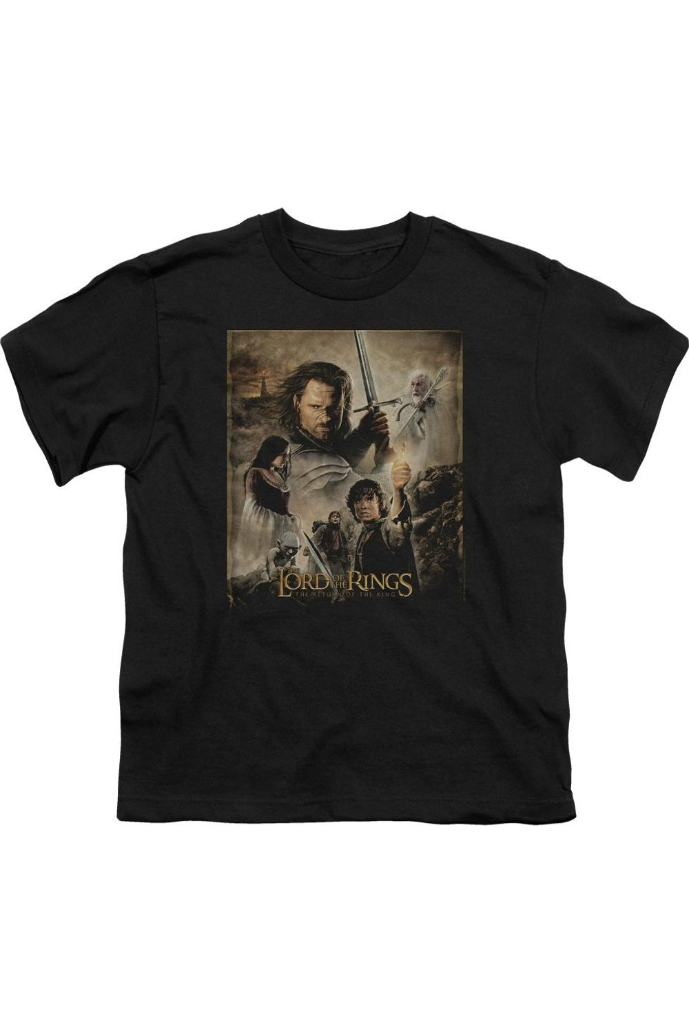

Футболка с коротким рукавом для детей "Властелин Колец: Возвращение Короля" с постером Gildan, черный