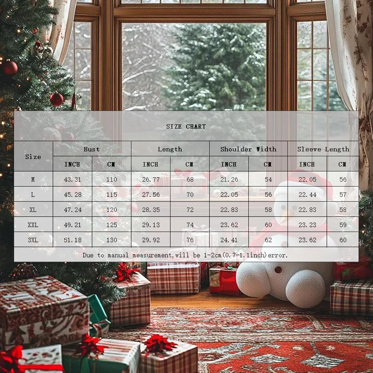 Мужской свитер с новогодним принтом "Merry Christmas" и снежинками, длинный рукав — фото 4