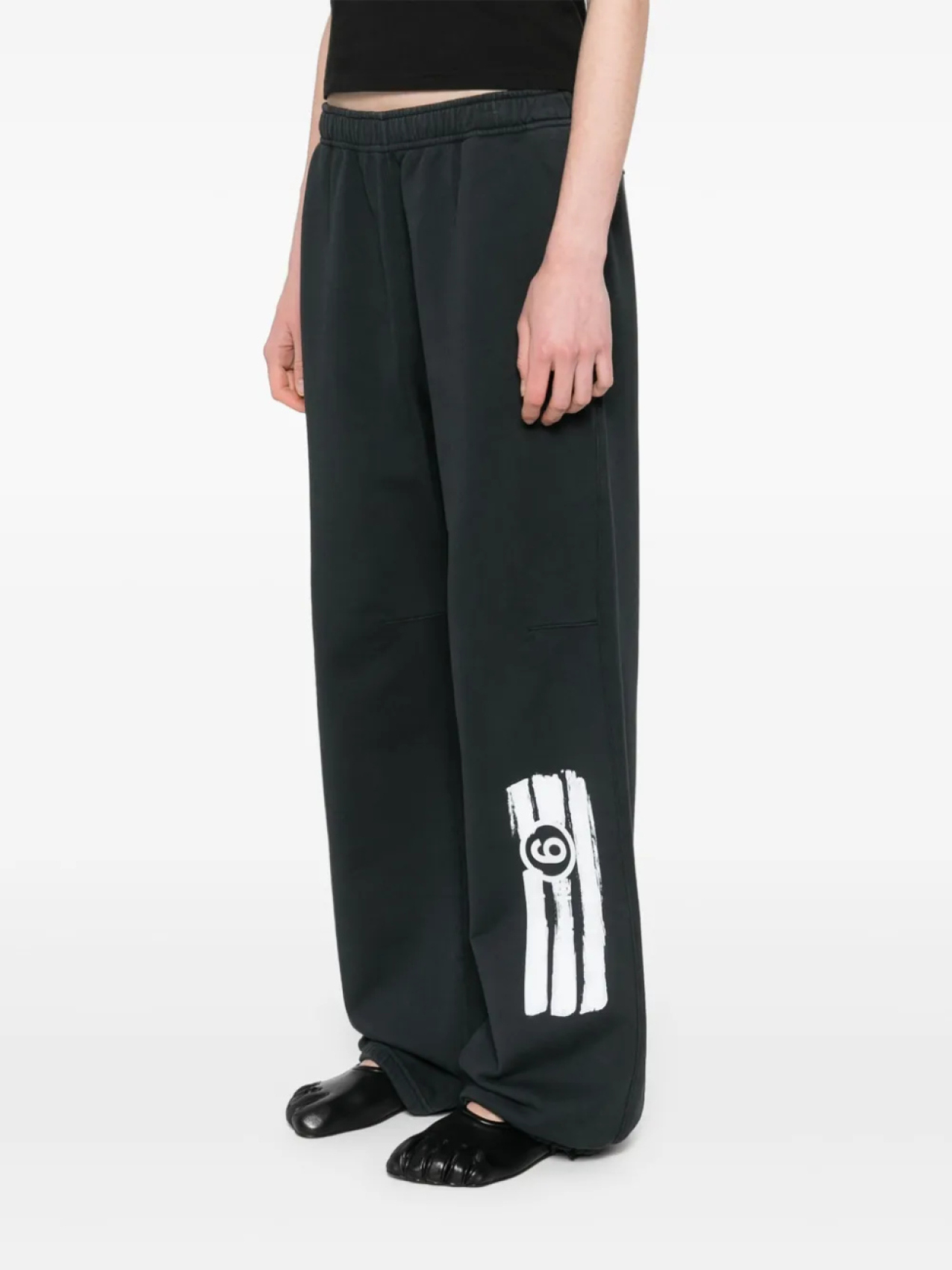 MM6 Maison Margiela спортивные брюки с узором, серый — фото 3