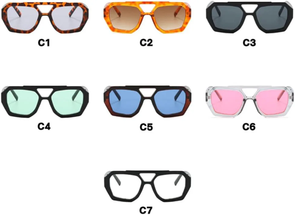 

Винтажные солнцезащитные очки для женщин и мужчин, толстая оправа, двойная перемычка, модные женские солнцезащитные очки с леопардовым принтом, синие SZVVBKK, Black