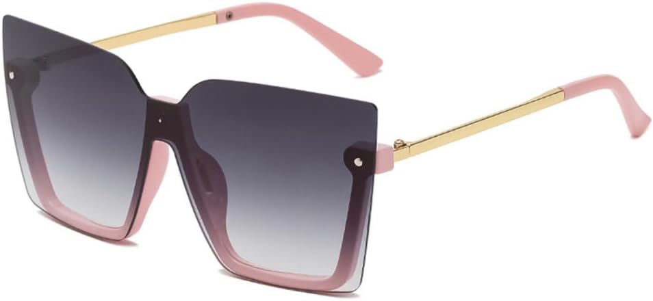 

Большие солнцезащитные очки для женщин, новые винтажные ретро-очки, большие солнцезащитные очки с защитой от УФ-излучения UV400, модные безободковые очки для женщин MTZJH, Gold Pink