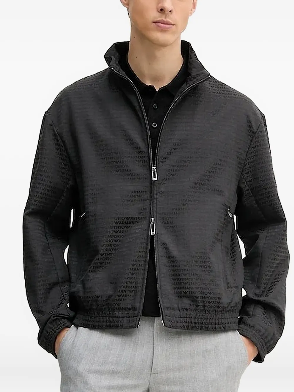 

Куртка на молнии с логотипом EMPORIO ARMANI, черный