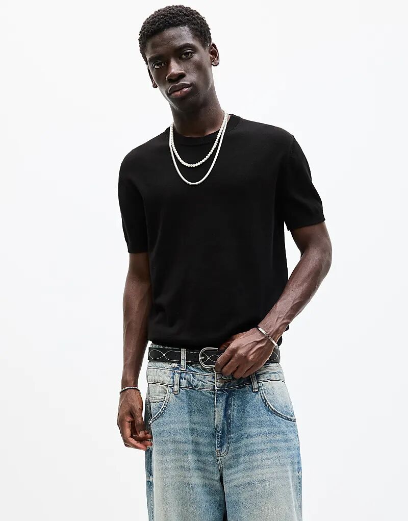 

Футболка с короткими рукавами Pull&Bear черного цвета