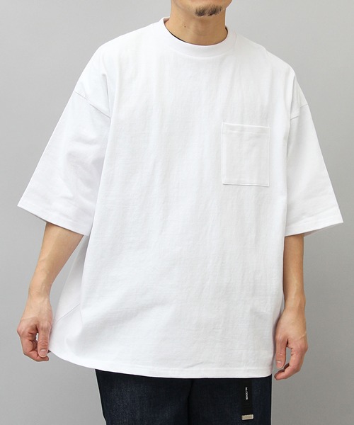 

Футболка из американского хлопка, свободного кроя, с карманом и рукавом 5/4 Goodwear, белый