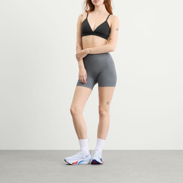 Бюстгальтер с треугольными чашечками Nike, черный/дымчато-серый — фото 4