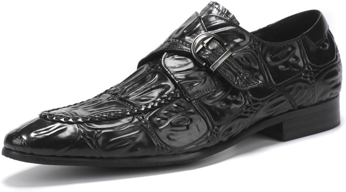 

Мужские лоферы Santimon, классические туфли-слипоны из кожи с пряжкой, лакированные аллигаторовые пенни-лоферы, удобная модная обувь для бизнеса и прогулок, черный