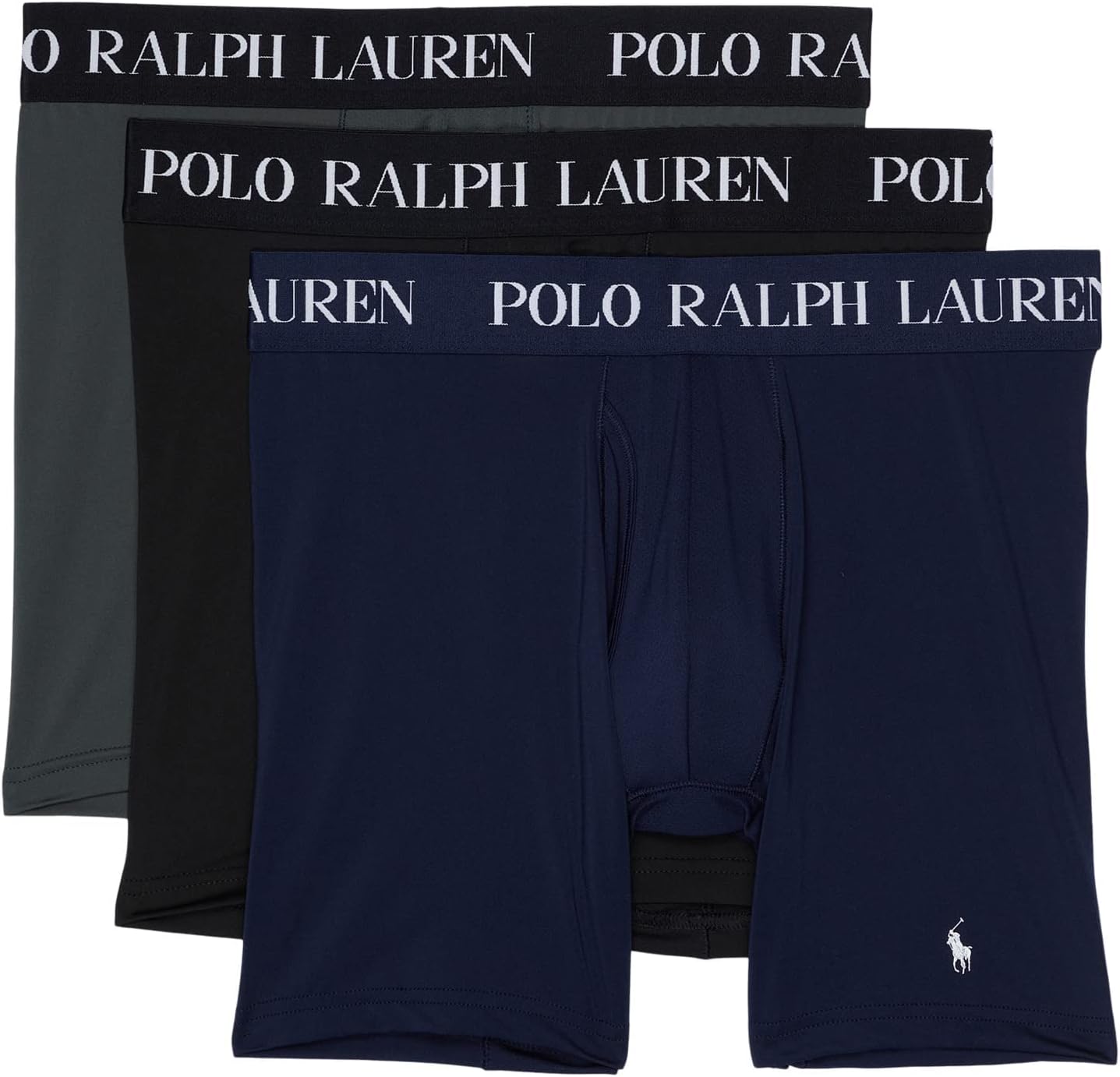 

Мужские боксеры-трусы Polo Ralph Lauren 4D Flex Performance Mesh, 3 шт., Cruise Navy/Polo Black/Charcoal Grey