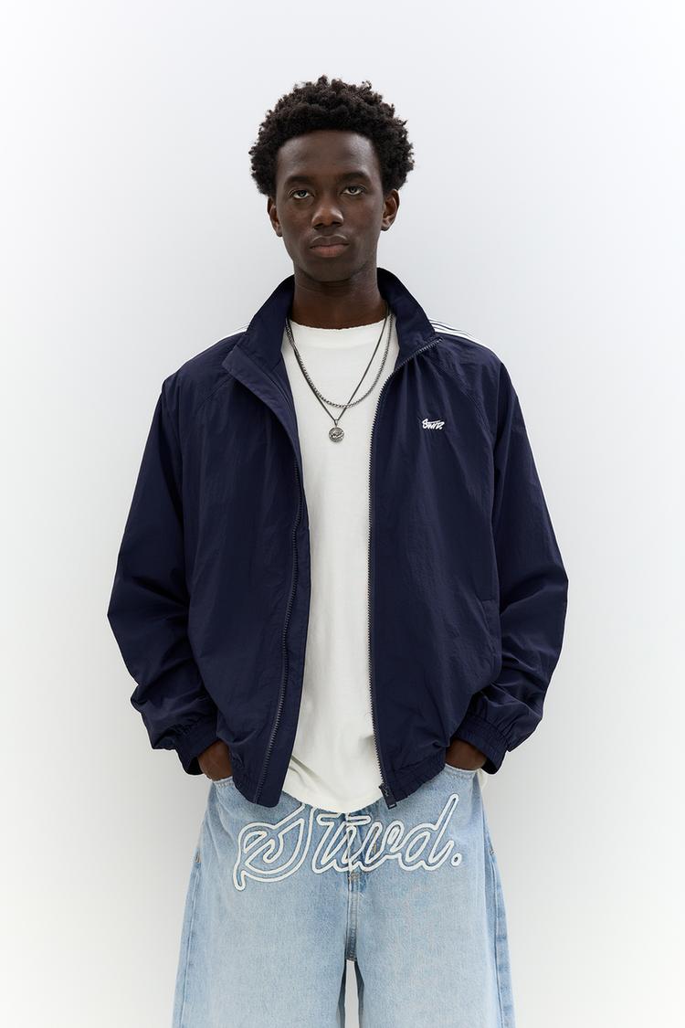 

Плащ с боковыми полосками Pull And Bear, синий