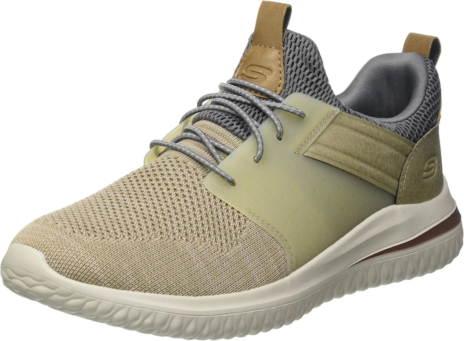 Мужские походные кроссовки Skechers с вязаным верхом и шнуровкой на резинке, бежевый