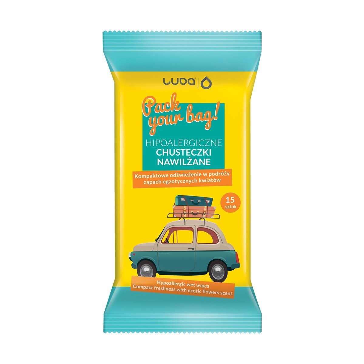 

Люба, салфетки гипоаллергенные освежающие Pack Your Bag, 15 шт Luba