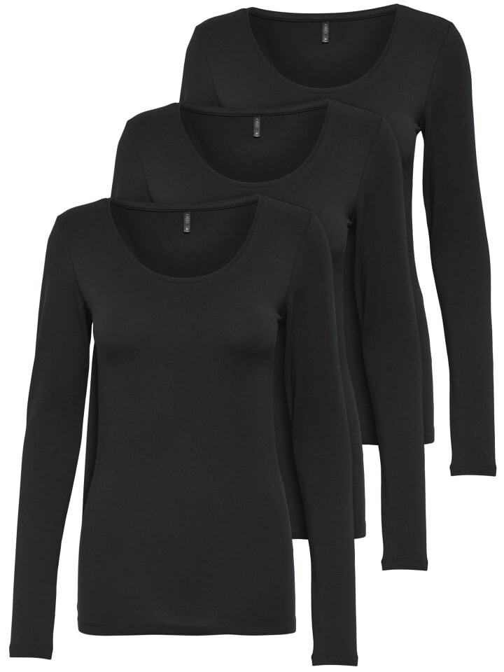 

Рубашка с длинным рукавом ONLY 3er Set Basic, черный