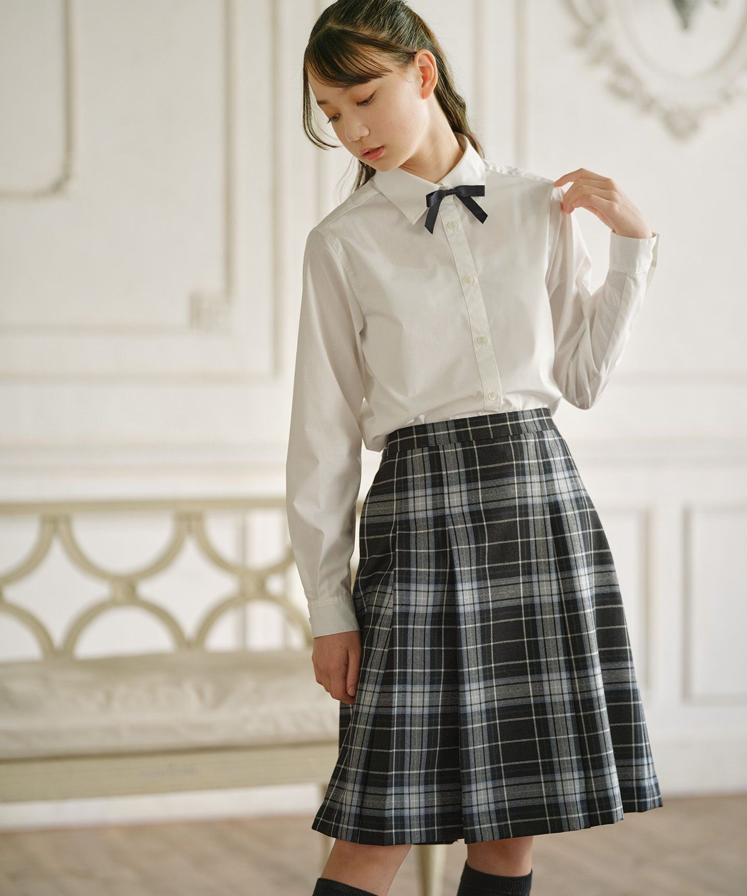 [150-170 см] Блузка с лентой Kids Suite, Off-white [002]