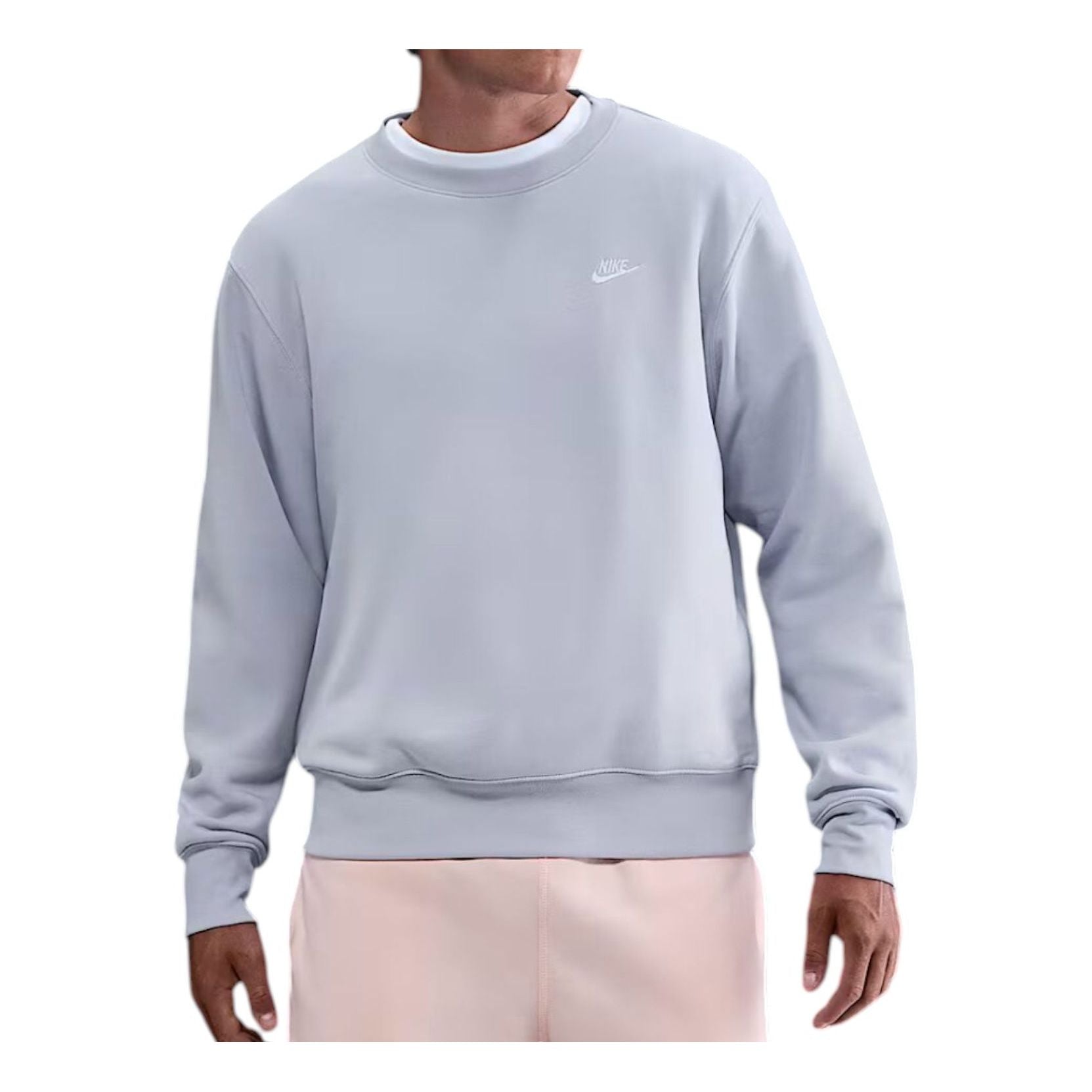 Свитшот Nike Club Fleece Crew, серый/белый