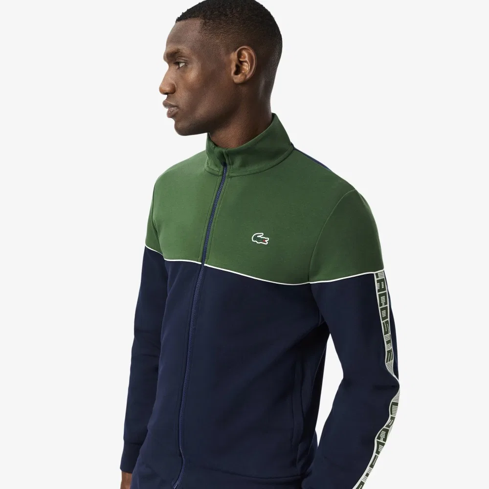 Мужская спортивная куртка Lacoste Lettering Tennis Sweat, тёмно-синий/зелёный, от Lacoste — фото 2
