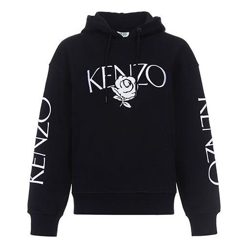 

Свитер rose alphabet logo hoodie black Kenzo, черный
