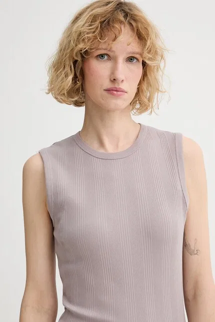 Платье асимметричное Calvin Klein, фиолетовый — фото 4