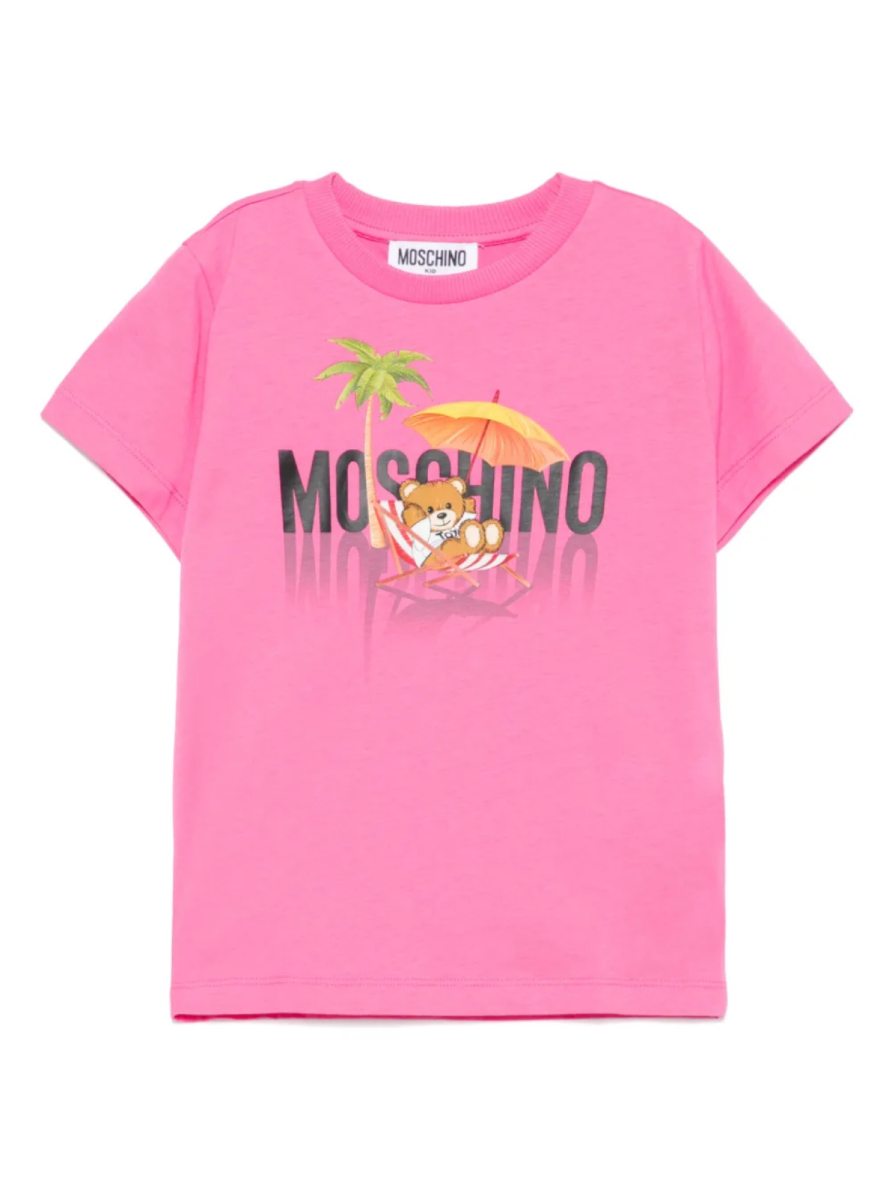 

Футболка с принтом Teddy Bear Moschino Kids, розовый