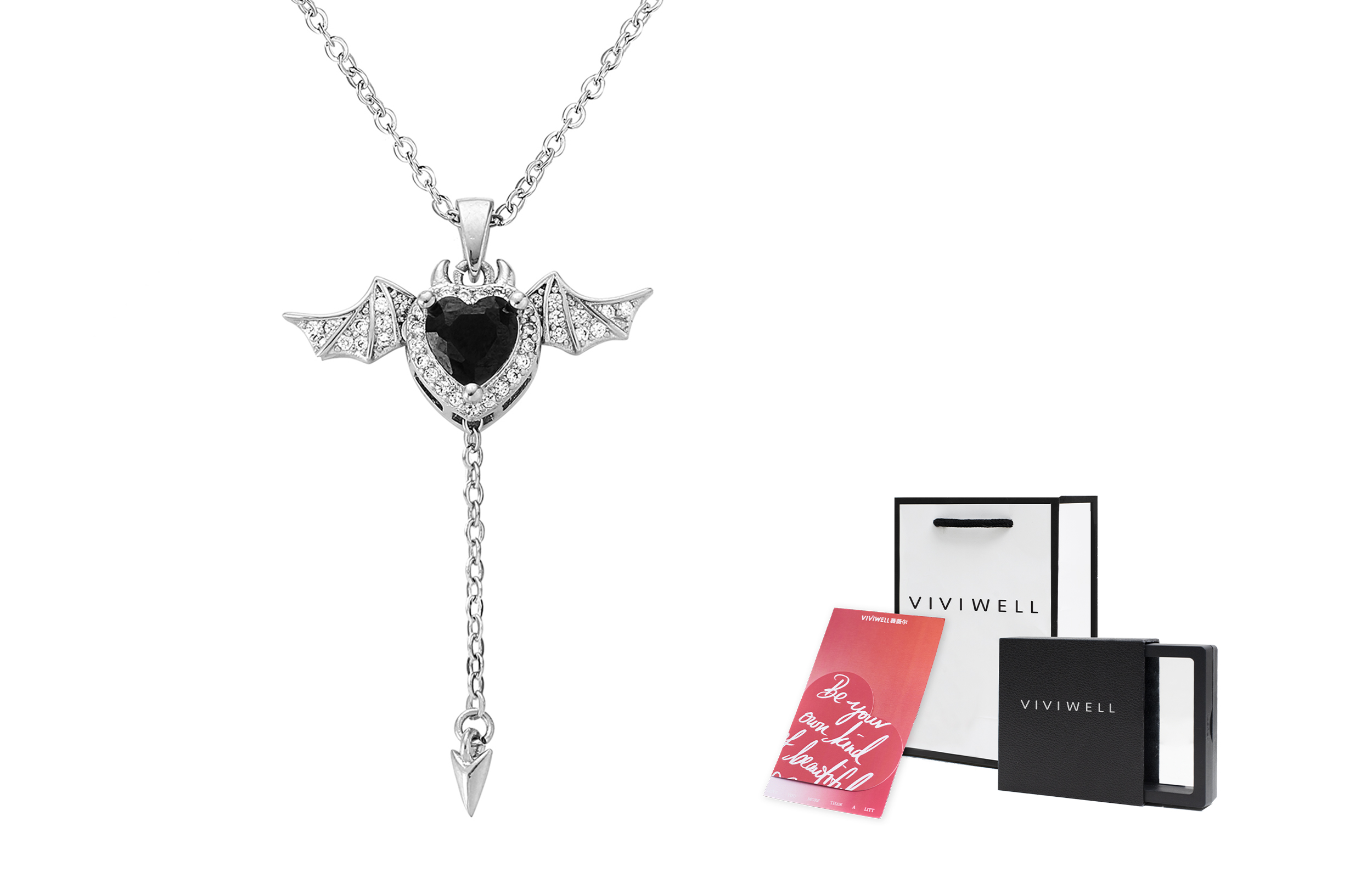 

Нишевое дизайнерское ожерелье для женщин VIVIWELL, серебристо-черный