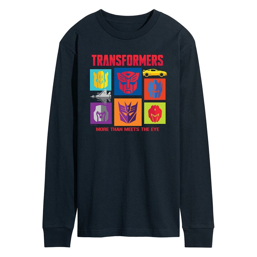 

Мужская футболка Transformers с рисунком в сетку с длинными рукавами Licensed Character, темно-синий