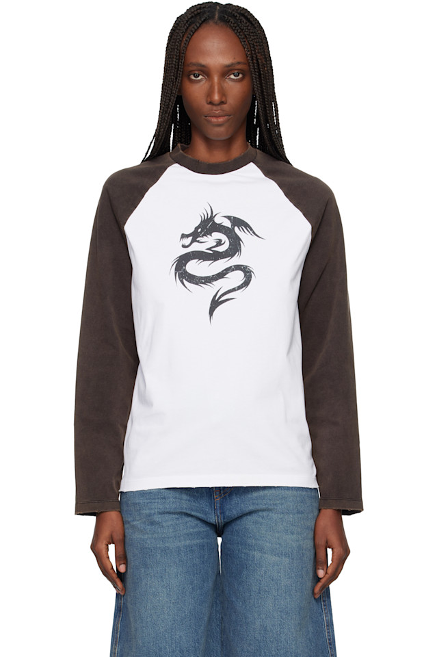 

Coperni Футболка с длинными рукавами с изображением белого и черного дракона