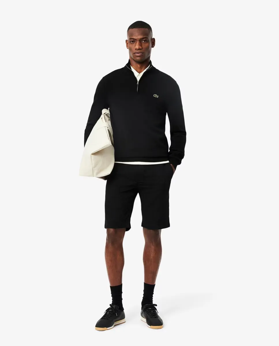 

Мужские облегающие шорты из эластичного хлопка Lacoste, черный