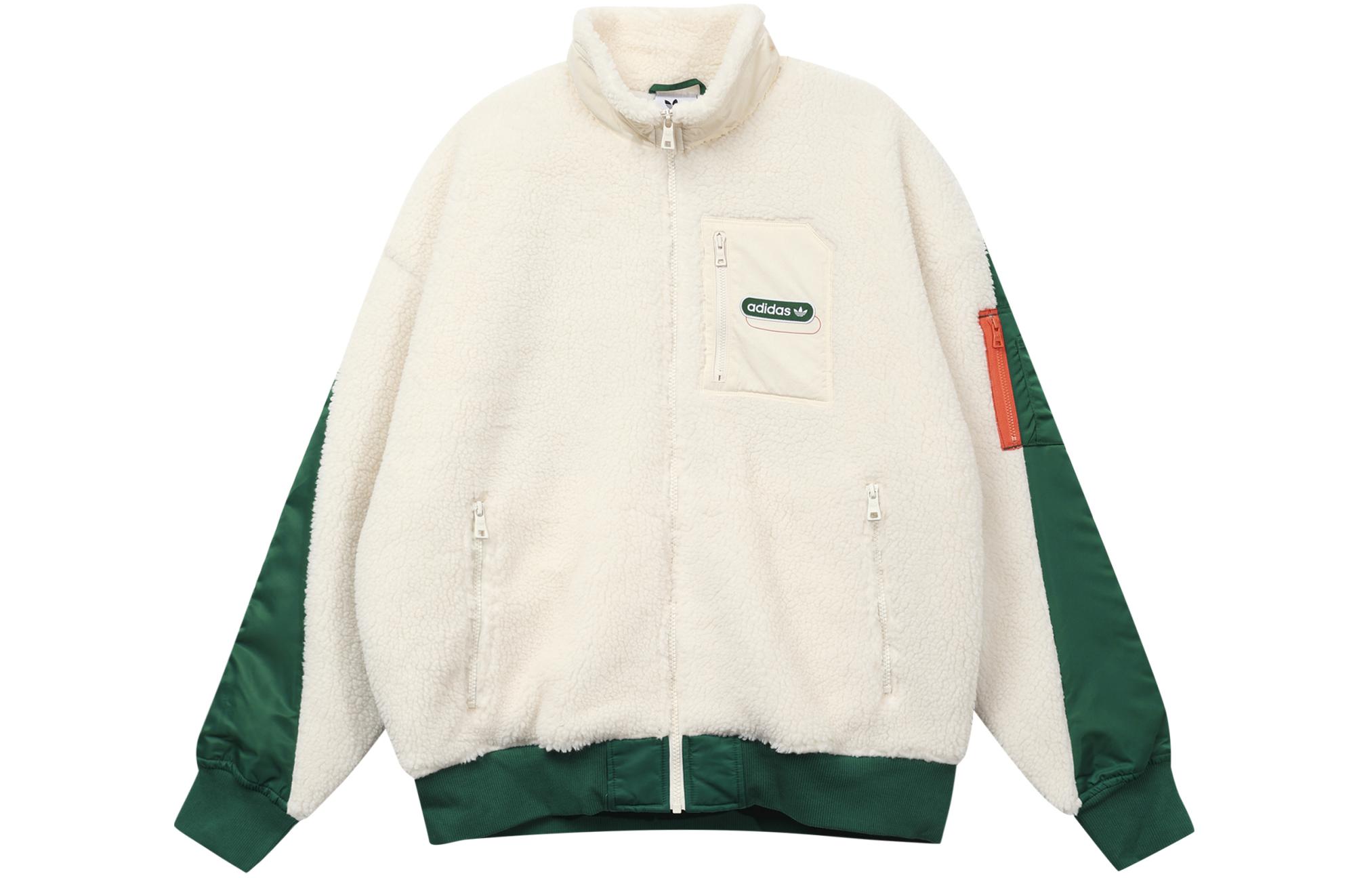 Adidas Originals Куртки и пальто в стиле ретро MR SHERPA, мужские, японская версия, желто-белый — фото 3