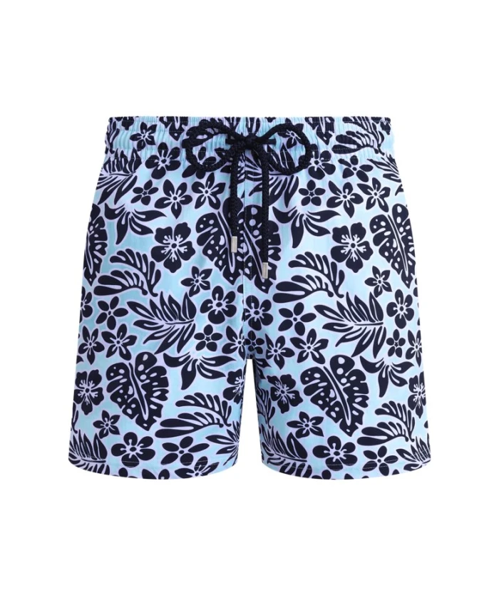 

Мужские короткие плавки из эластичной ткани с рисунком в виде листьев джунглей. Vilebrequin, мультиколор