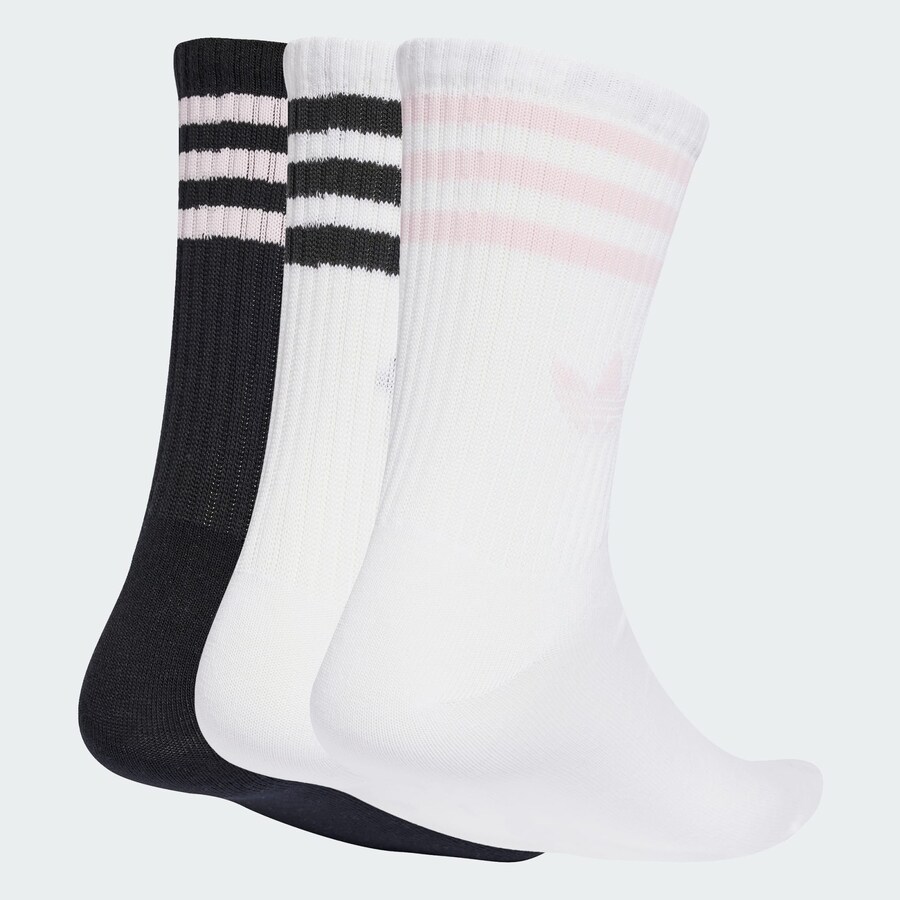 Носки ADIDAS ORIGINALS 3-Stripes Crew 3 Pairs, Black/White — фото 2