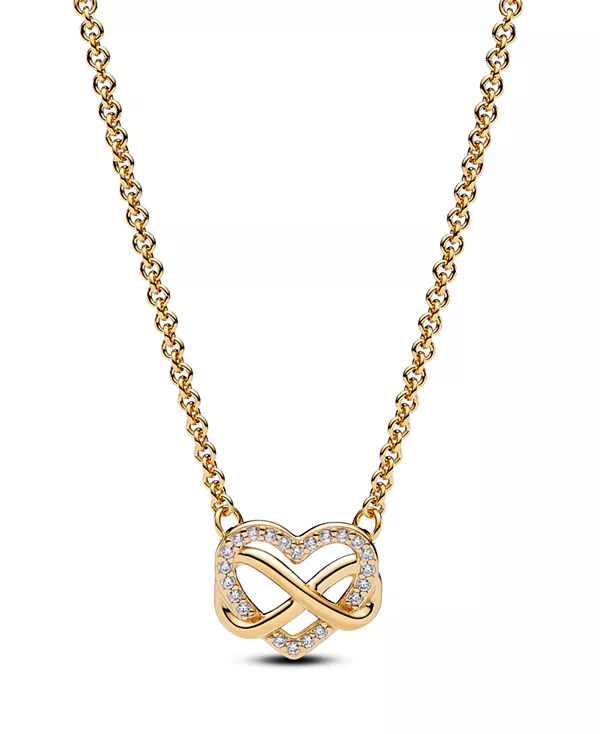 

Сверкающее колье в форме бесконечного сердца Pandora, gold