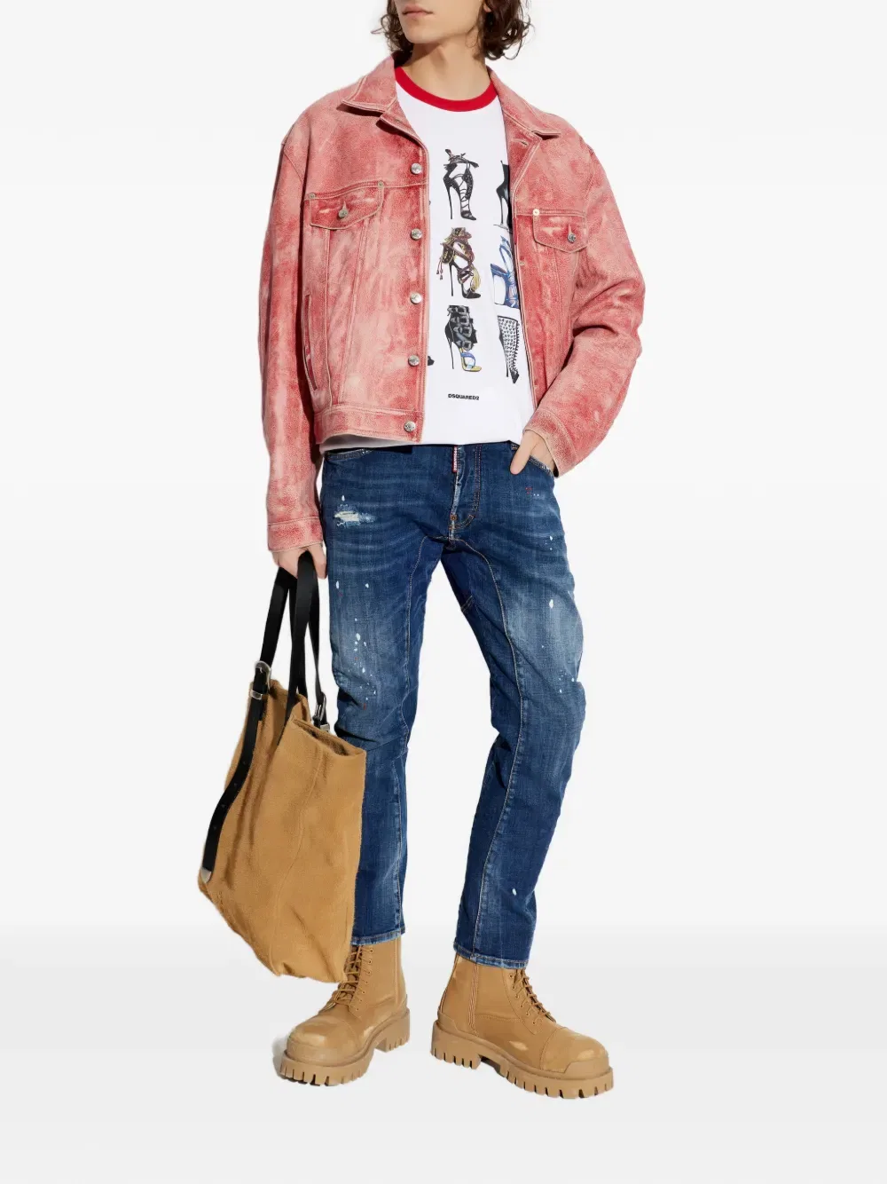 Легендарная футболка с графичным принтом Dsquared2, белый — фото 2