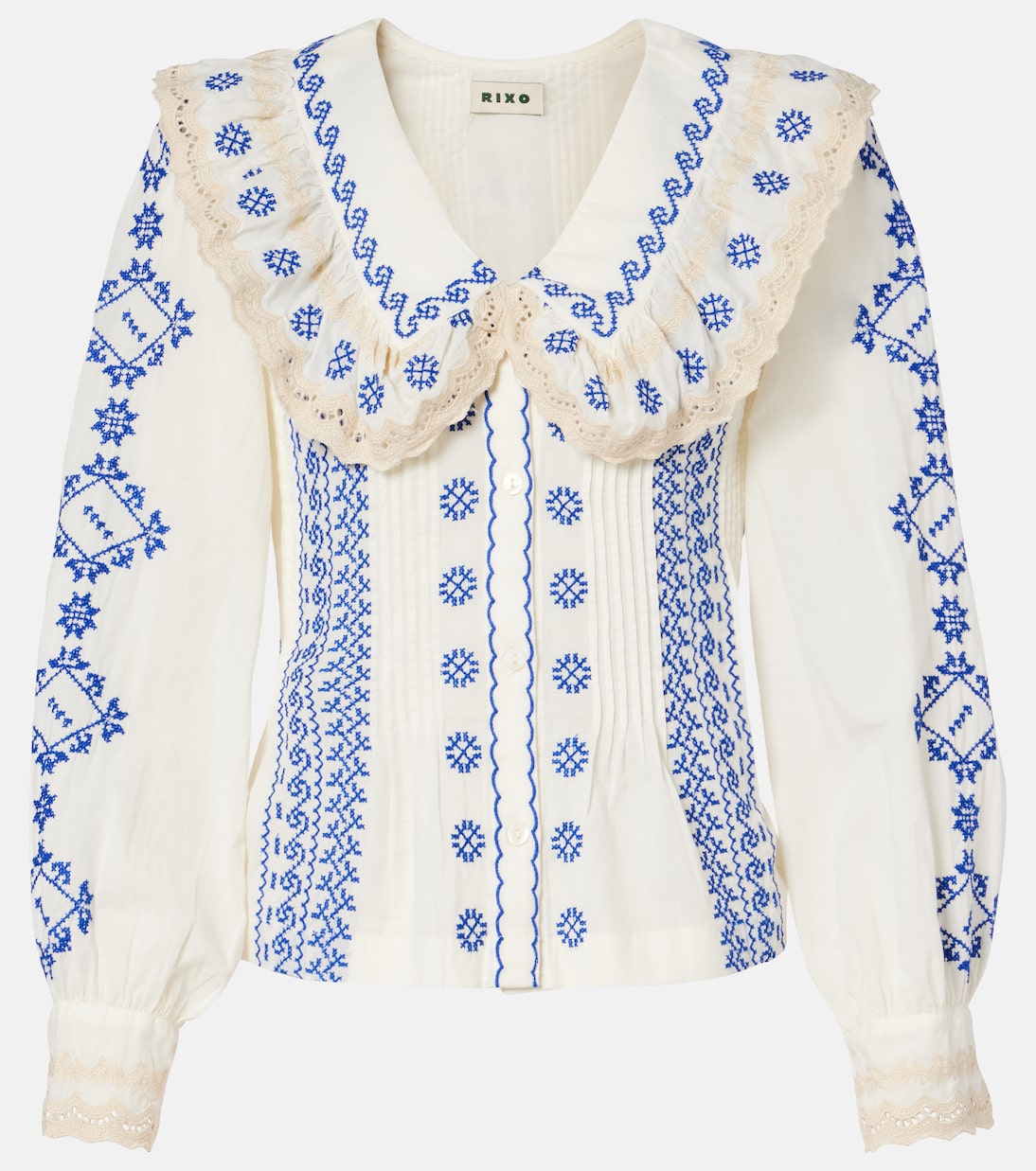 

Вышитая хлопковая блузка Percy Rixo, Mila Embroidery Cream