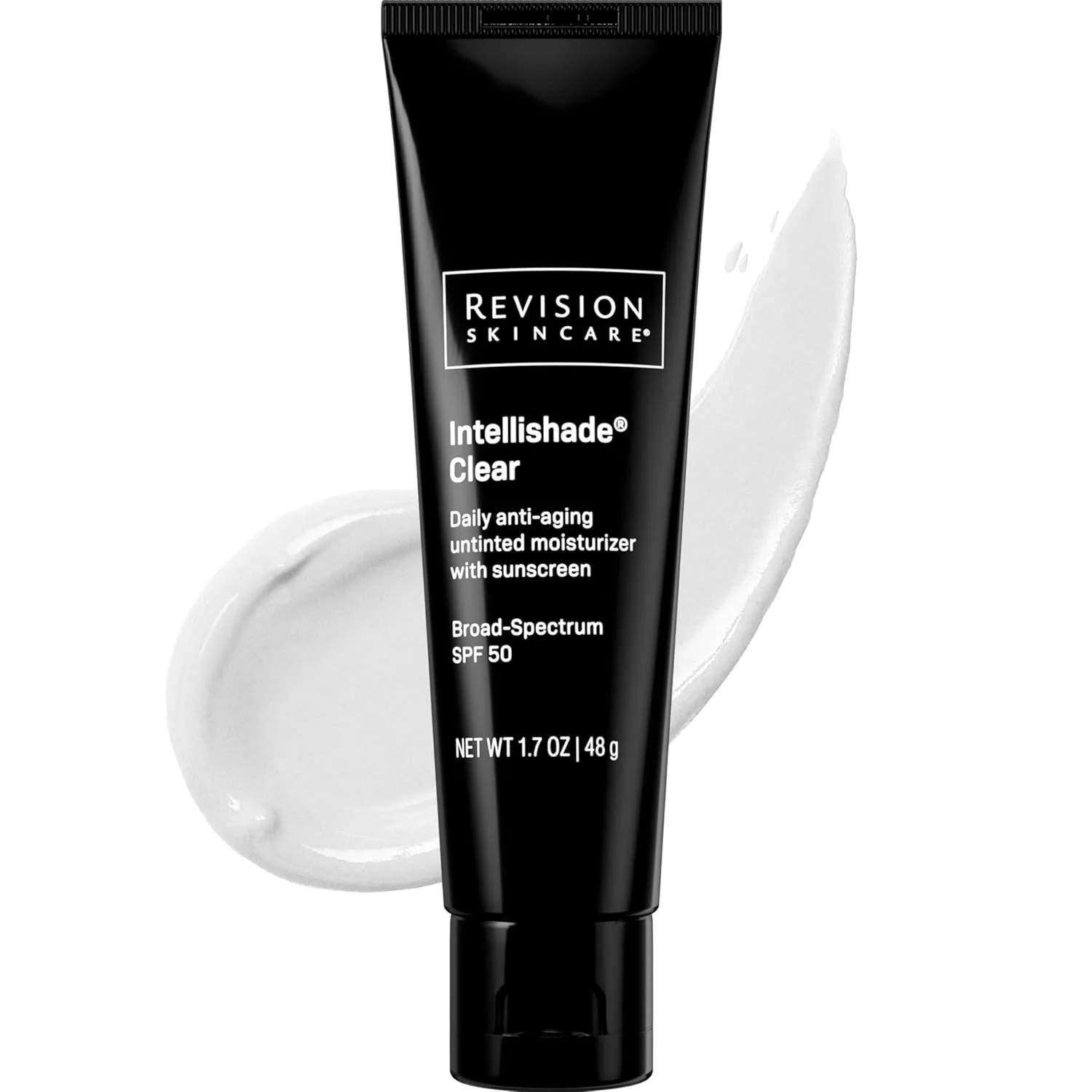 Revision Skincare Intellishade Clear SPF 50, антивозрастной солнцезащитный крем для лица, ежедневный увлажняющий крем без масла с SPF, пептидами и витамином C, невидимый увлажняющий крем широкого спектра, 50 мл, white