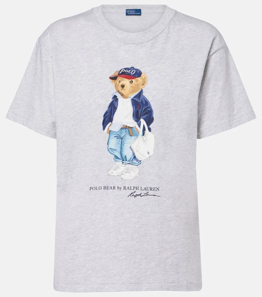 Хлопковая трикотажная футболка Polo Bear Polo Ralph Lauren, серый