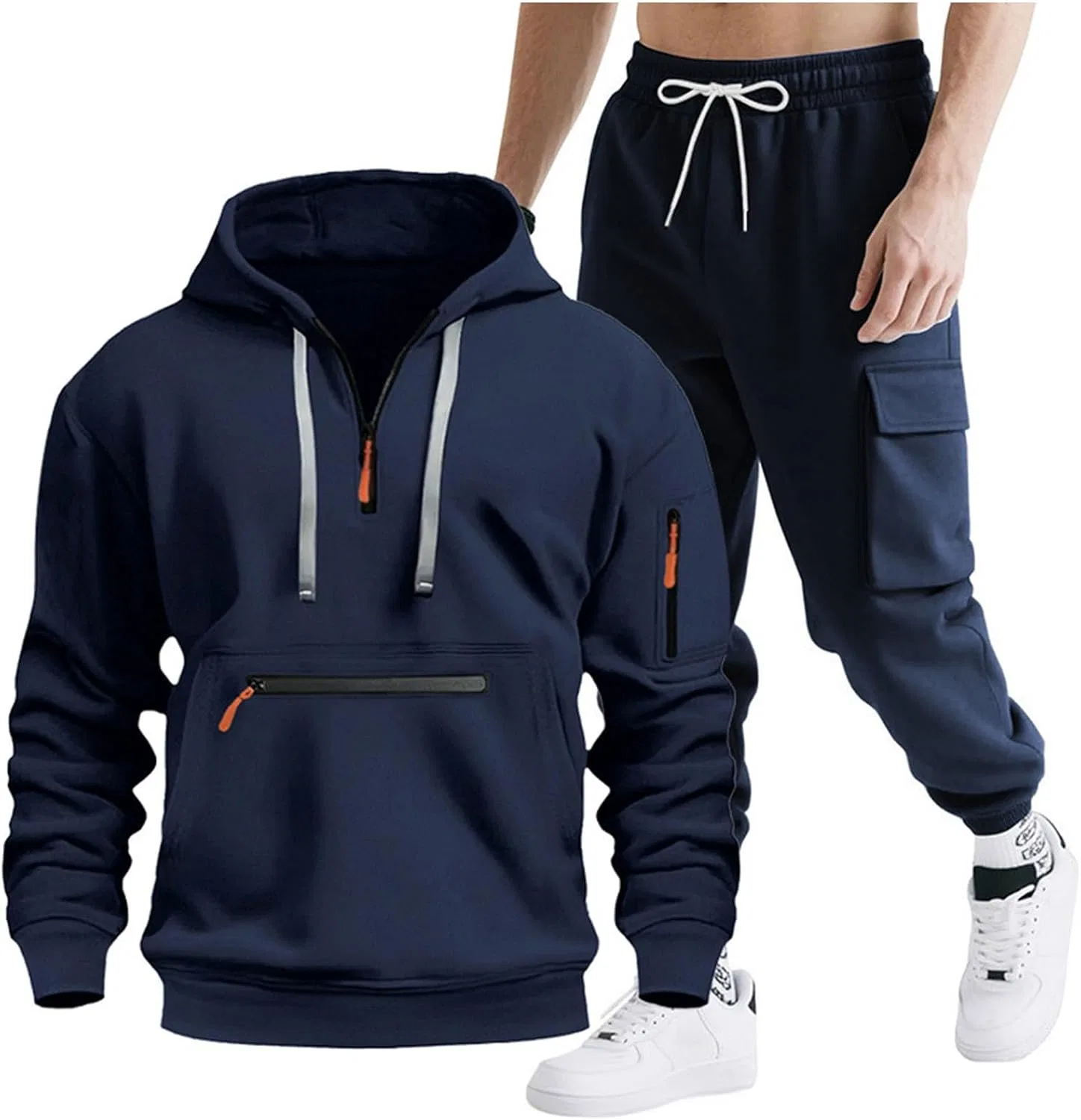 Мужской спортивный костюм из рипстоп хлопка, Navy