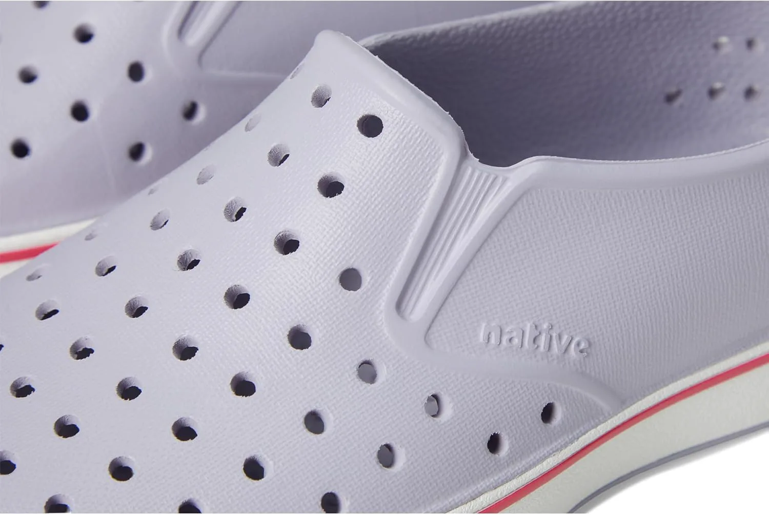 Кроссовки без шнурков Native Shoes Miles для детей, унисекс, фиолетовый/белый — фото 3