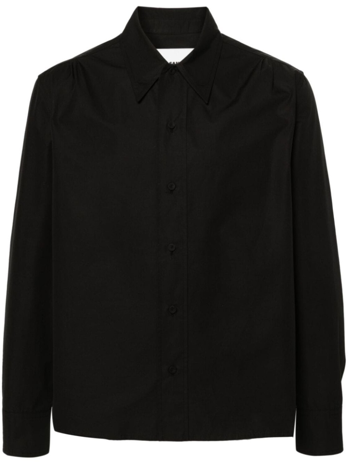 

Хлопковая рубашка с острым воротником Jil Sander, черный