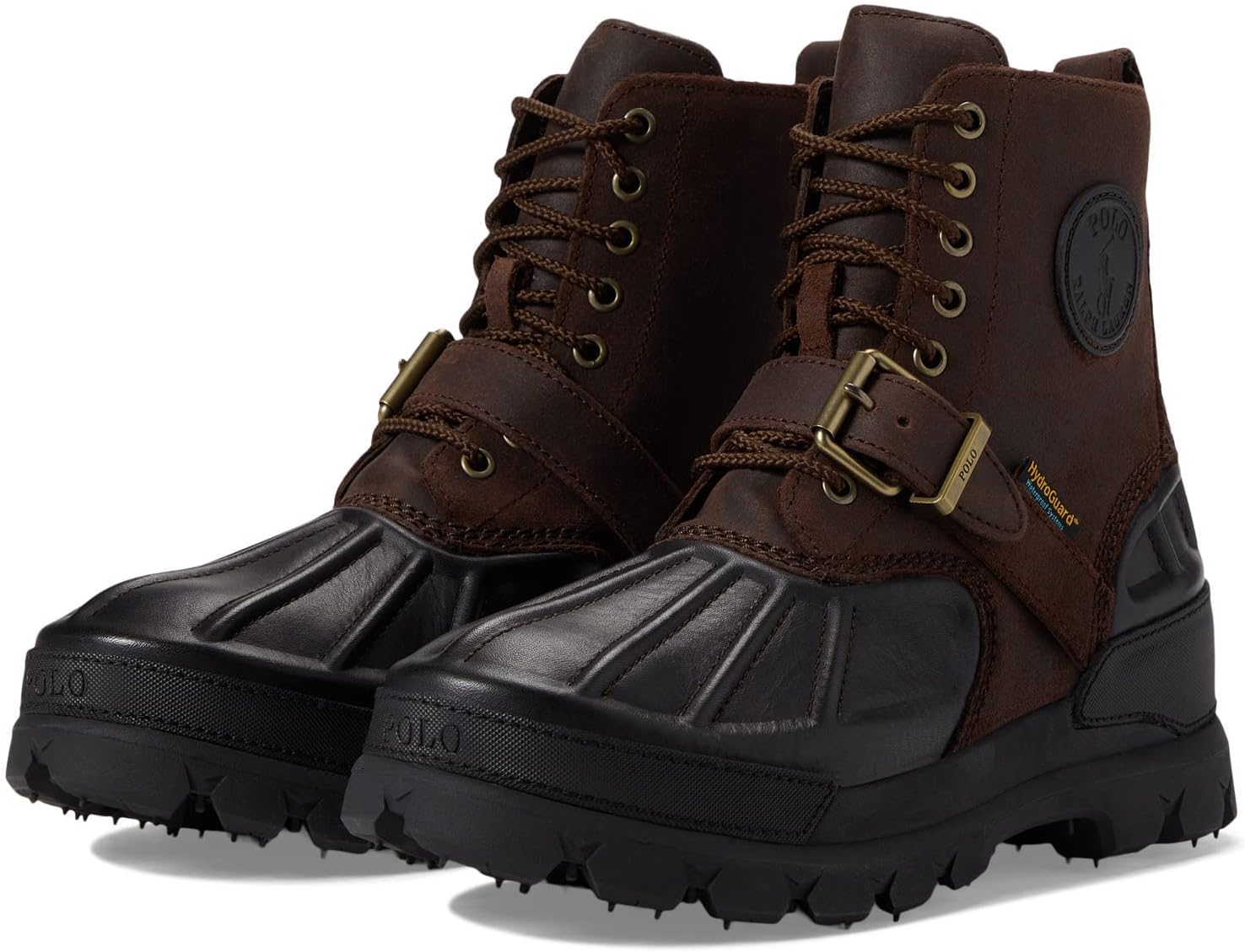 

POLO RALPH LAUREN Мужские высокие водонепроницаемые кожано-замшевые ботинки Oslo, Dark Brown