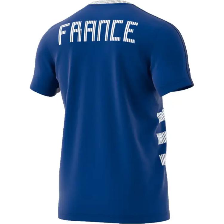 Футболка Adidas France Polo Ci TEE 697 унисекс синяя — фото 3