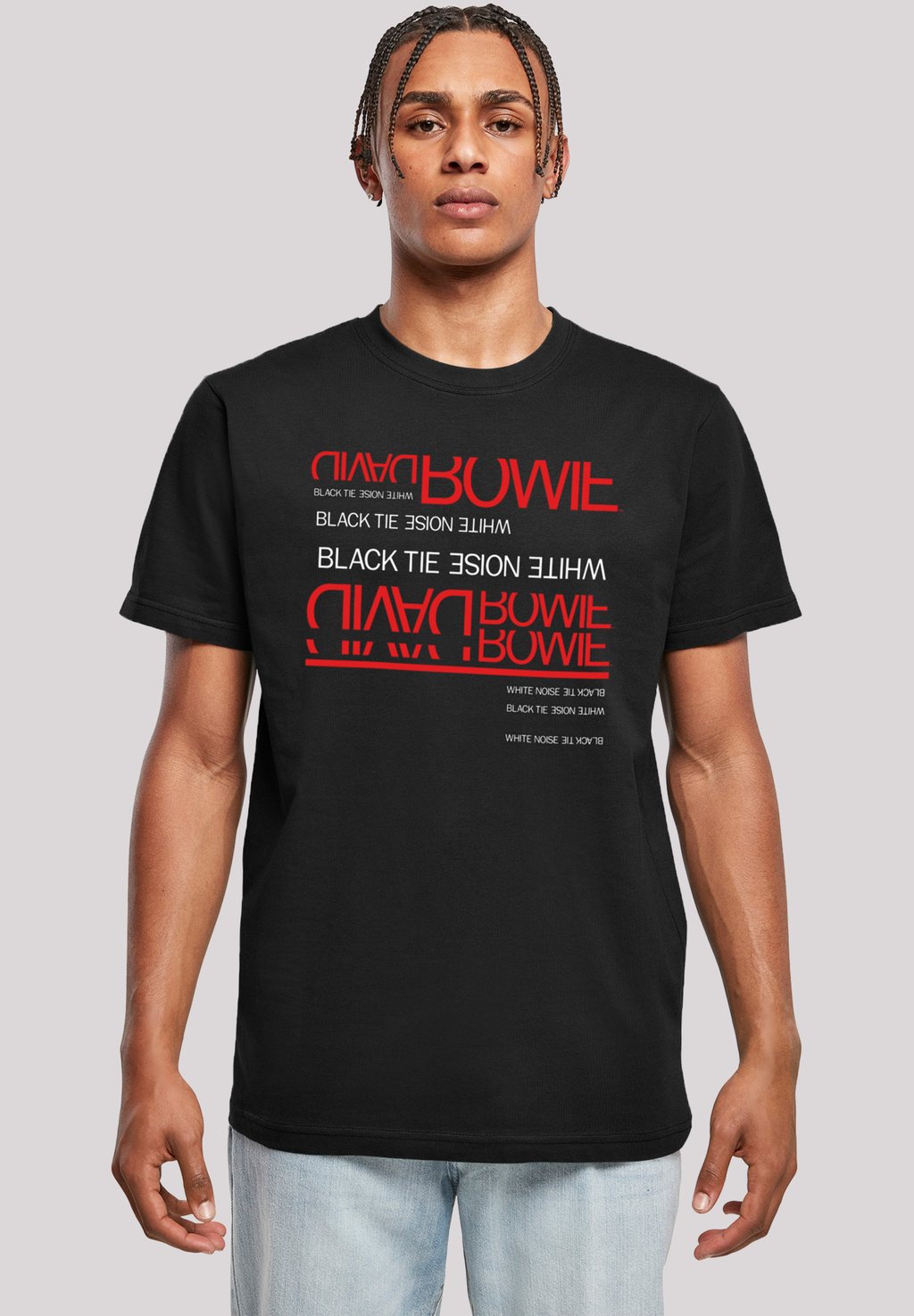 

Футболка с принтом DAVID BOWIE BLACK TIE WHITE NOISE F4NT4STIC, черный