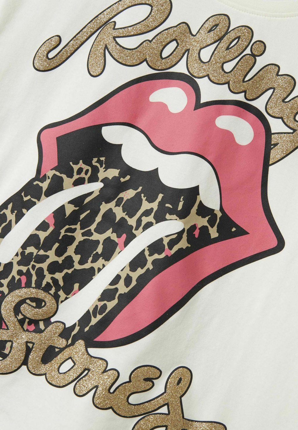 Футболка с принтом ROLLING STONES Name it, слоновая кость — фото 3