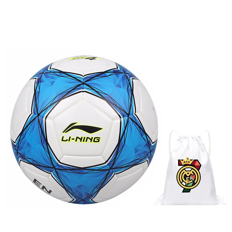 

LINING Размер 4 футбольный мяч TPU бесшовный термосклеивание Unisex синий белый
